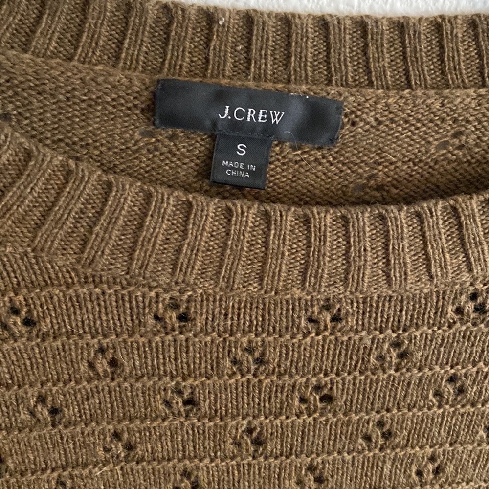 Pointelle crewneck sweater j. Crew Olive Green Small
